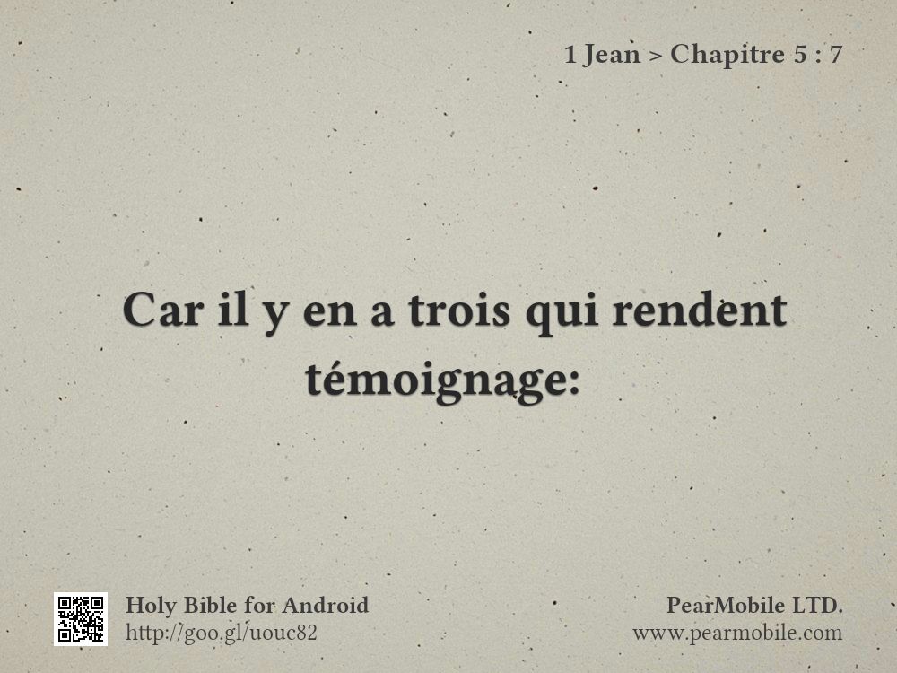 1 Jean, Chapitre 5:7